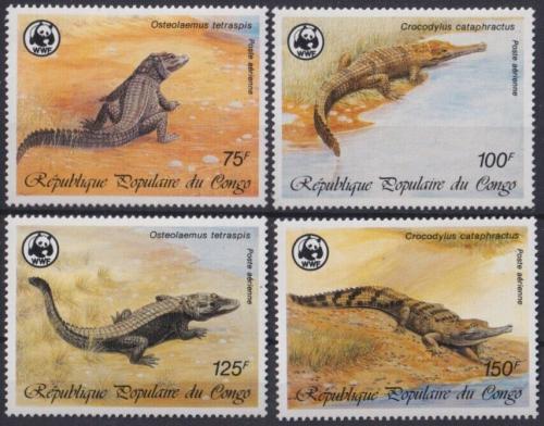 Poštovní známky Kongo 1987 Krokodýli, WWF Mi# 1063-66 Kat 14€
