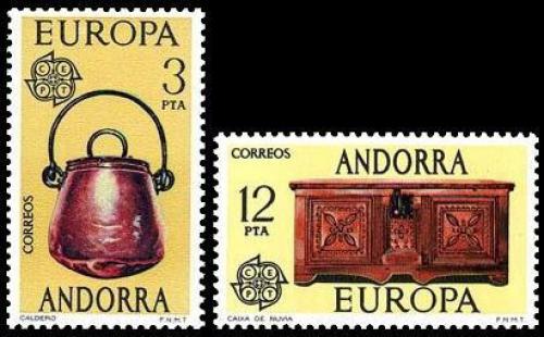 Poštovní známky Andorra Šp. 1976 Evropa CEPT, umìlecké øemeslo Mi# 101-02