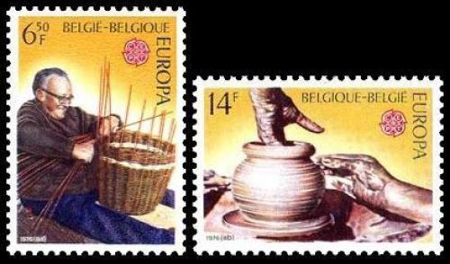 Poštovní známky Belgie 1976 Evropa CEPT, umìlecké øemeslo Mi# 1857-58
