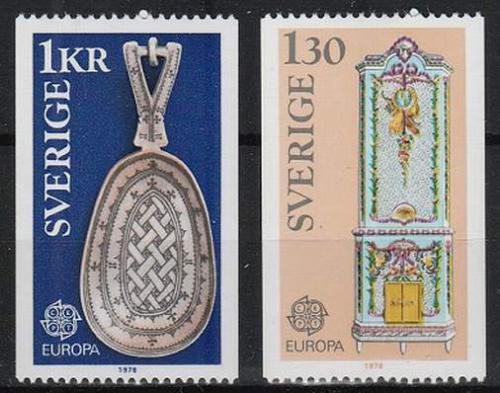 Poštovní známky Švédsko 1976 Evropa CEPT, umìlecké øemeslo Mi# 943-44