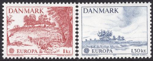 Poštovní známky Dánsko 1977 Evropa CEPT, krajina Mi# 639-40