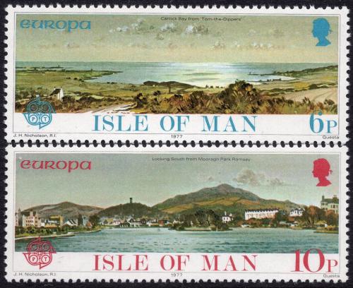 Poštovní známky Ostrov Man 1977 Evropa CEPT, krajina Mi# 95-96