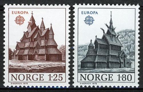 Poštovní známky Norsko 1978 Evropa CEPT, stavby Mi# 769-70