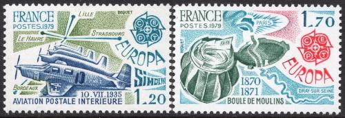 Poštovní známky Francie 1979 Evropa CEPT, historie pošty Mi# 2148-49