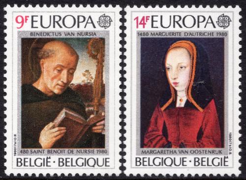 Poštovní známky Belgie 1980 Evropa CEPT, osobnosti Mi# 2023-24