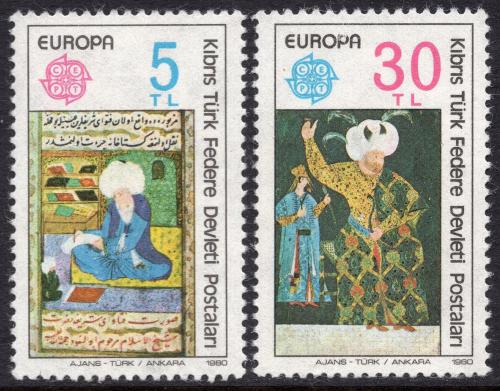 Poštovní známky Kypr Tur. 1980 Evropa CEPT, osobnosti Mi# 83-84