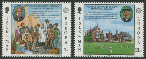 Poštovní známky Ostrov Man 1980 Evropa CEPT, osobnosti Mi# 164-65