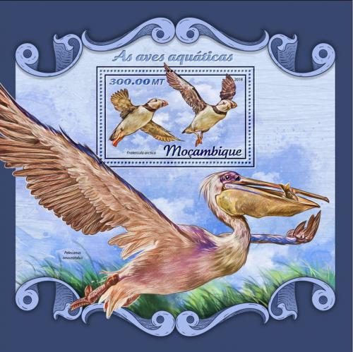 Poštovní známka Mosambik 2018 Vodní ptáci Mi# Block 1292 Kat 17€