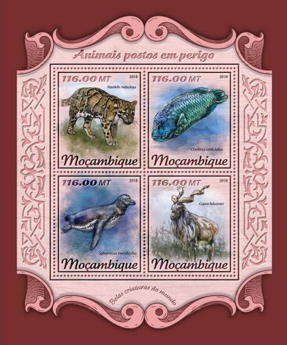 Poštovní známky Mosambik 2018 Ohrožená fauna Mi# 9279-82 Kat 25€