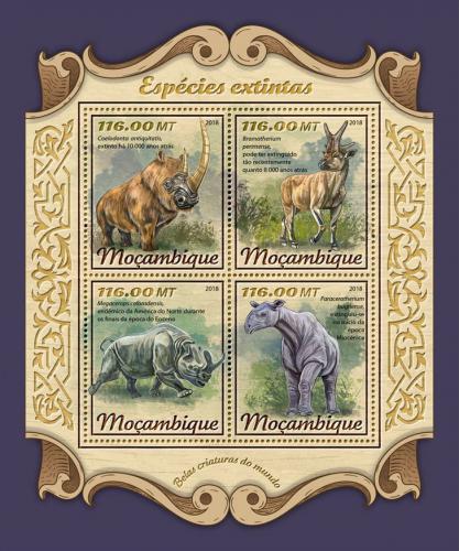 Poštovní známky Mosambik 2018 Vyhynulá fauna Mi# 9284-87 Kat 25€