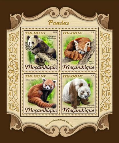 Poštovní známky Mosambik 2018 Pandy Mi# 9294-97 Kat 25€