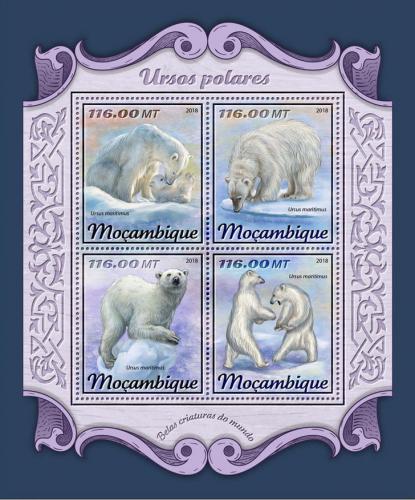 Poštovní známky Mosambik 2018 Lední medvìdi Mi# 9299-9302 Kat 25€