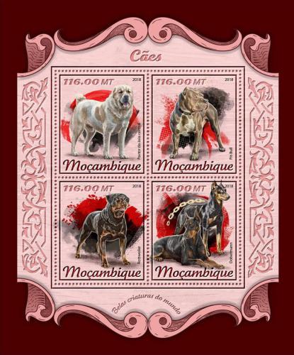 Poštovní známky Mosambik 2018 Psi Mi# 9304-07 Kat 25€