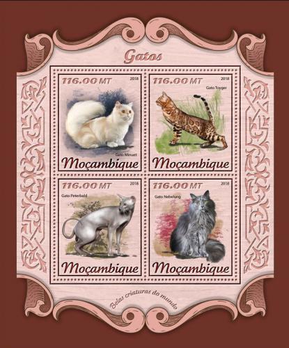 Poštovní známky Mosambik 2018 Koèky Mi# 9309-12 Kat 25€ 