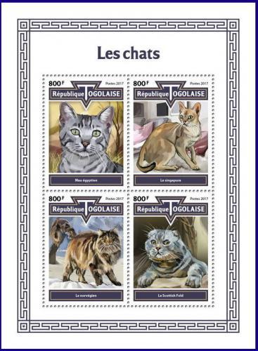 Poštovní známky Togo 2017 Koèky Mi# Mi# 8750-53 Kat 13€