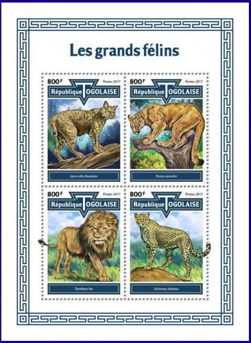 Poštovní známky Togo 2017 Koèkovité šelmy Mi# Mi# 8755-58 Kat 13€