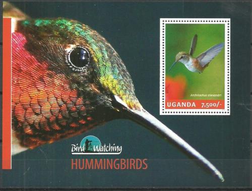 Poštovní známka Uganda 2014 Kolibøíci Mi# Block 451 Kat 9€