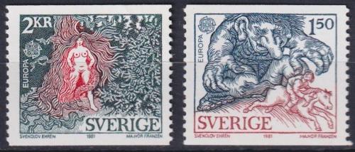Poštovní známky Švédsko 1981 Evropa CEPT, folklór Mi# 1141-42