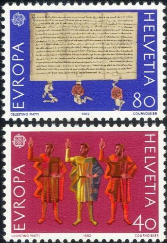 Poštovní známky Švýcarsko 1982 Evropa CEPT, historické události Mi# 1221-22