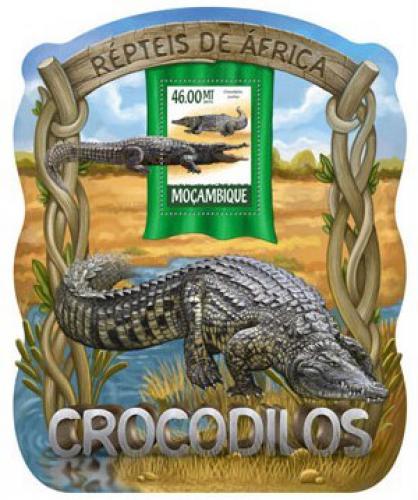 Poštovní známka Mosambik 2015 Krokodýli Mi# 7879 Block