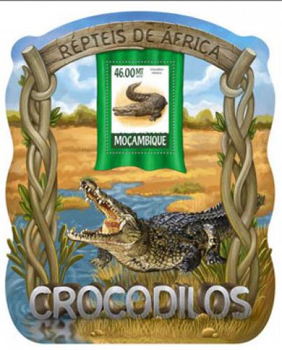 Poštovní známka Mosambik 2015 Krokodýli Mi# 7881 Block