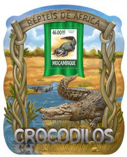 Poštovní známka Mosambik 2015 Krokodýli Mi# 7882 Block