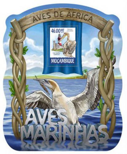 Potovn znmka Mosambik 2015 Mot ptci Mi# 7926 Block