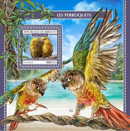 Poštovní známka Džibutsko 2017 Papoušci Mi# Block 1052 Kat 10€