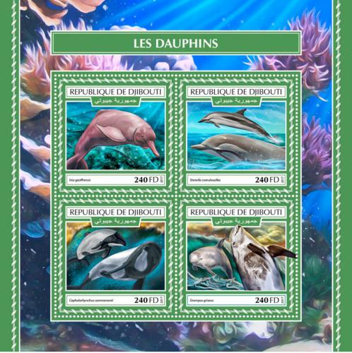 Poštovní známky Džibutsko 2017 Delfíni Mi# 2007-10 Kat 10€