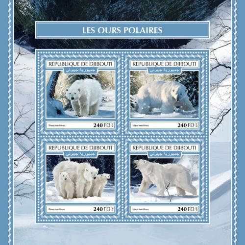 Poštovní známky Džibutsko 2017 Lední medvìdi Mi# 2017-20 Kat 10€