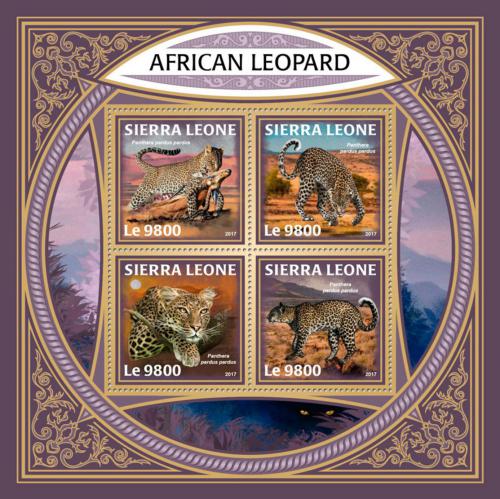 Poštovní známky Sierra Leone 2017 Levharti Mi# 9215-18 Kat 11€