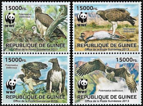 Potovn znmky Guinea 2013 Orel Bojovn, WWF Mi# 9865-68 Kat 24 - zvtit obrzek