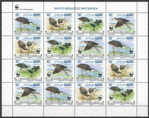Poštovní známky Maledivy 2013 Chøástal bìloprsý, WWF Mi# 4878-81 Bogen Kat 44€