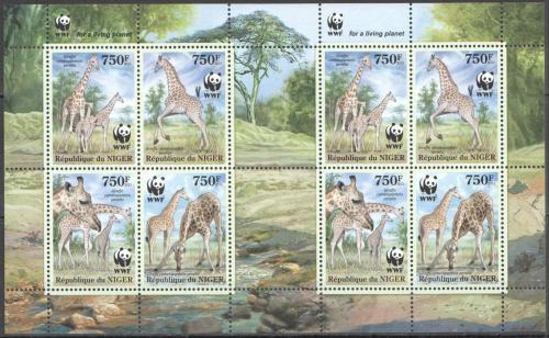 Poštovní známky Niger 2013 Žirafa západoafrická, WWF Mi# 2142-45 Bogen Kat 24€