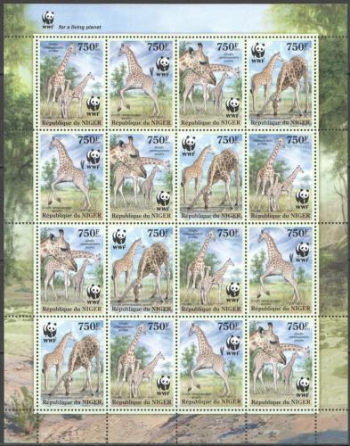 Poštovní známky Niger 2013 Žirafa západoafrická, WWF Mi# 2142-45 Bogen Kat 48€