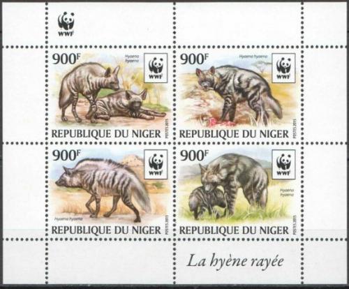 Poštovní známky Niger 2015 Hyena žíhaná, WWF Mi# 3742-45 Bogen Kat 12€