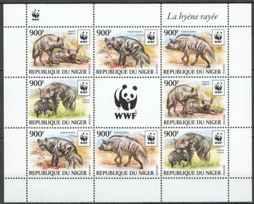 Poštovní známky Niger 2015 Hyena žíhaná, WWF Mi# 3742-45 Bogen Kat 24€