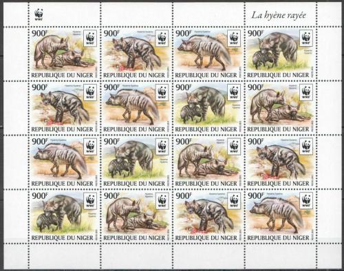 Poštovní známky Niger 2015 Hyena žíhaná, WWF Mi# 3742-45 Bogen Kat 48€