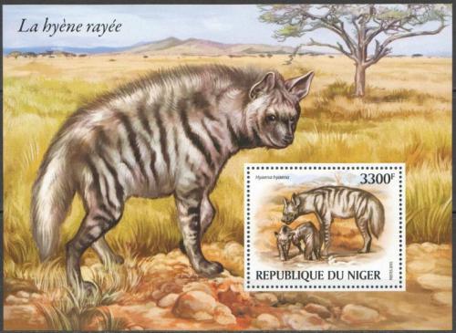 Poštovní známka Niger 2015 Hyena žíhaná, WWF Mi# Block 473 Kat 13€