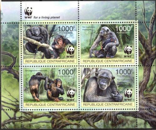 Poštovní známky SAR 2012 Šimpanz centrální, WWF Mi# 3682-85 Bogen Kat 19€