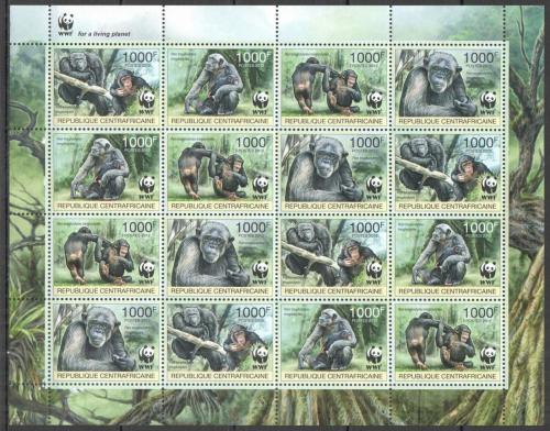 Poštovní známky SAR 2012 Šimpanz centrální, WWF Mi# 3682-85 Bogen Kat 76€