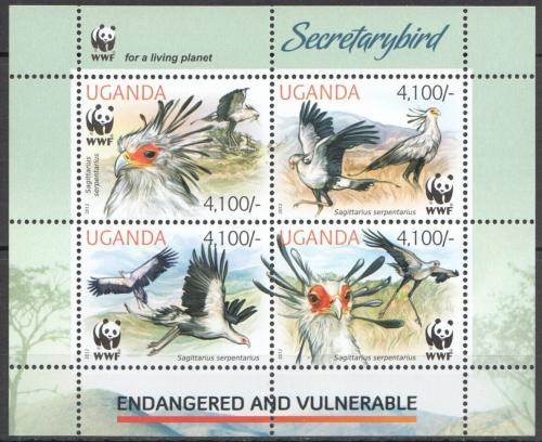 Poštovní známky Uganda 2012 Hadilov písaø, WWF Mi# 3000-03 Bogen Kat 16€
