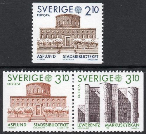 Poštovní známky Švédsko 1987 Evropa CEPT, moderní architektura Mi# 1428-30
