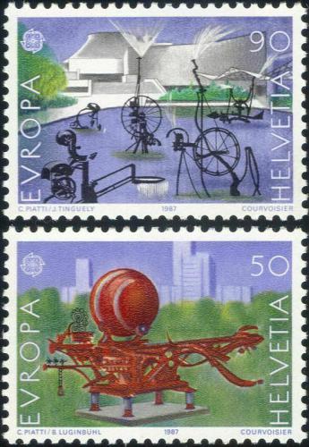 Poštovní známky Švýcarsko 1987 Evropa CEPT, moderní architektura Mi# 1349-50