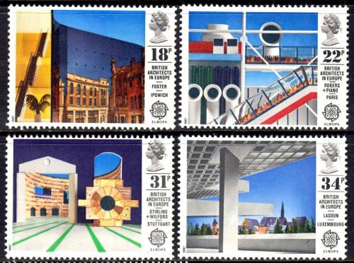 Poštovní známky Velká Británie 1987 Evropa CEPT, moderní architektur Mi# 1105-08 6.50€