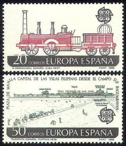 Poštovní známky Španìlsko 1988 Evropa CEPT, doprava a komunikace Mi# 2828-29