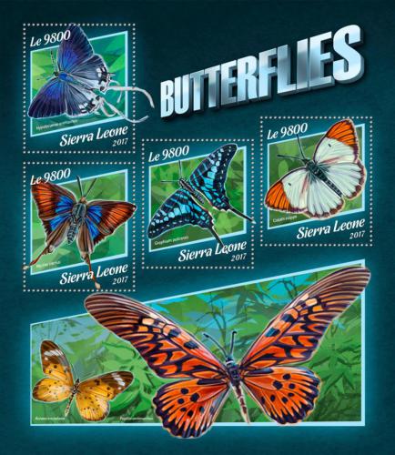 Poštovní známky Sierra Leone 2017 Motýli Mi# 8855-58 Kat 11€