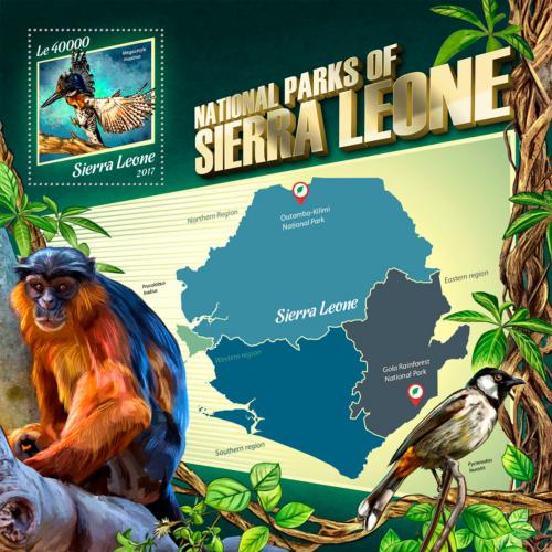 Poštovní známka Sierra Leone 2017 Fauna národních parkù Mi# Block 1314 Kat 11€