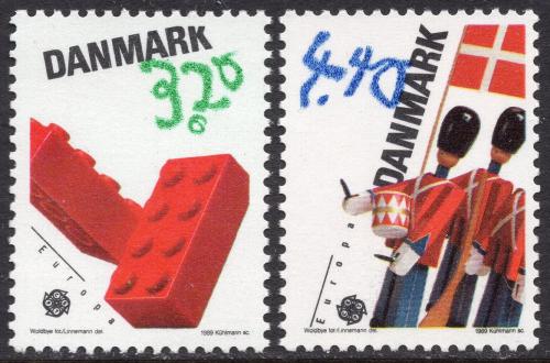 Poštovní známky Dánsko 1989 Evropa CEPT, dìtské hry Mi# 950-51