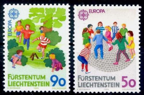Poštovní známky Lichtenštejnsko 1989 Evropa CEPT, dìtské hry Mi# 960-61